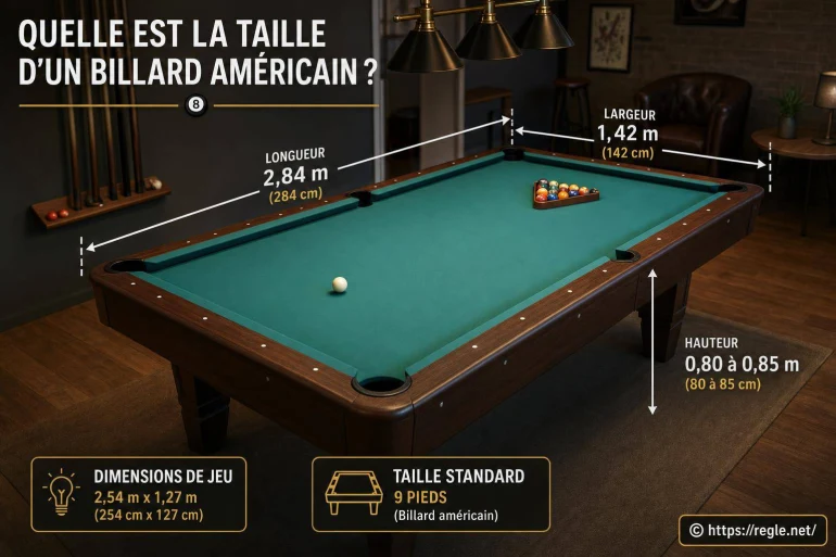 Quelle est la taille d'un billard américain ?