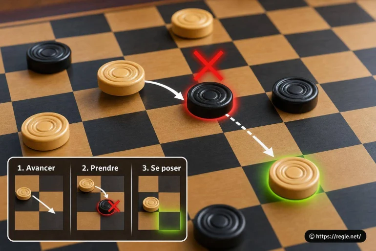 Comment prendre une dame adverse au jeu de dames ?