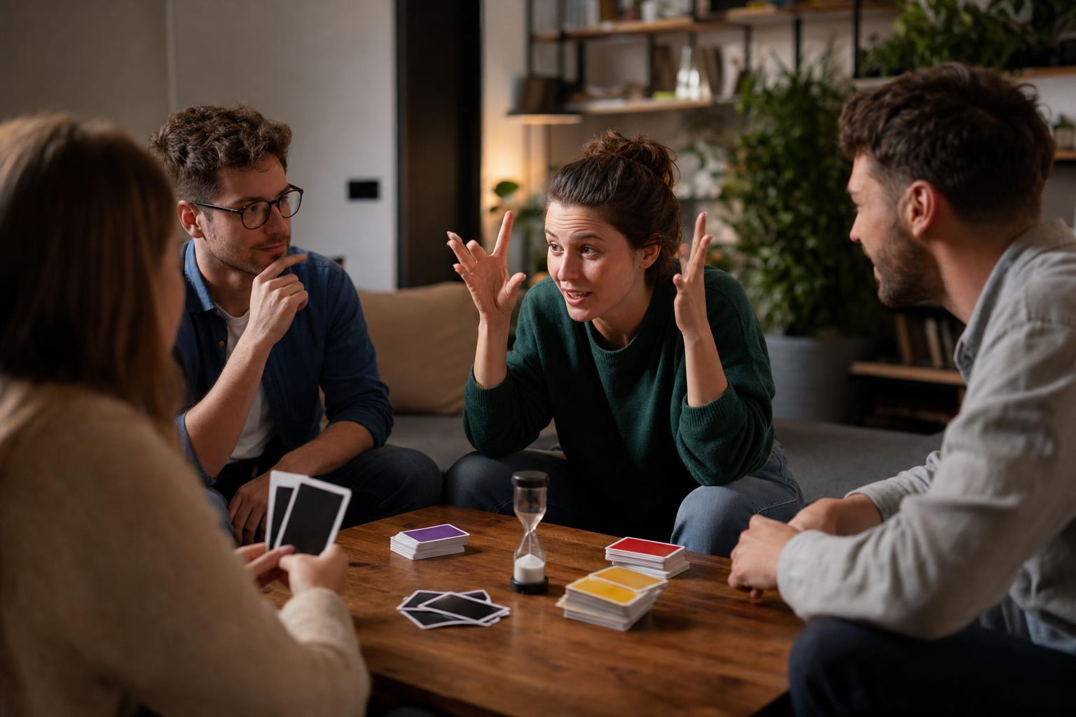 amis jouant à un jeu de cartes