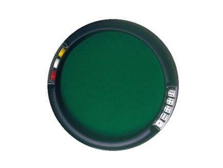 Plateau Piste de Jeux Ronde 31 cm Vert + 5 des + 21 jetons Plastique - Jeu de Societe Yam, 421 - Set Accessoire et Une Carte