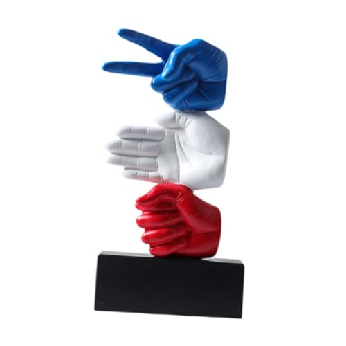 Wxqbjtam Figurine Pierre-Feuille-Ciseaux En Résine Artisanal