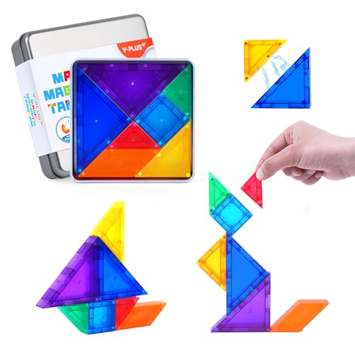 Puzzles Tangram Magnétiques pour Enfants Jeux de Voyage, act