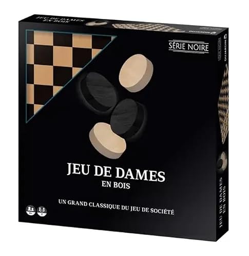 Jeu de Dames en Bois Traditionnel, Serie Noire Luxe - Platea