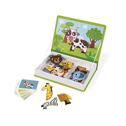 Janod - MagnetiBook Animaux - Jeu Educatif Magnétique 30 Piè