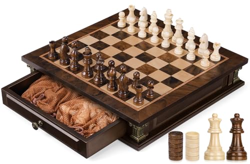 Peradix Jeu déchecs magnétique 2 en 1 avec 2 tiroirs de rang