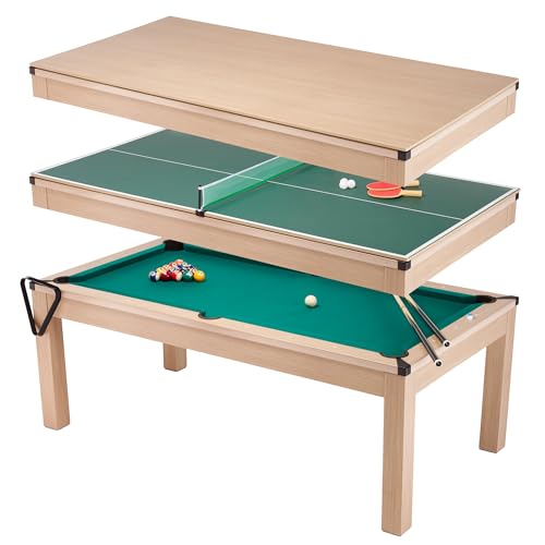 Table de Salle à Manger Convertible 3 en 1 avec Billard et T