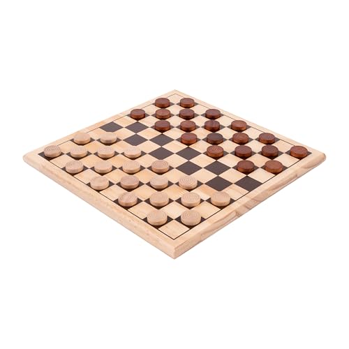 Engelhart - 150236 - Jeu de Dames en Bois - Marron et Crème