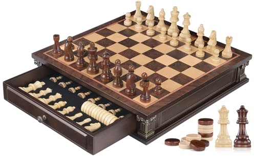 Peradix Jeu déchecs magnétique avec 2 tiroirs de rangement i