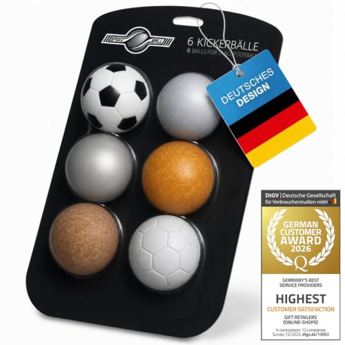 GOODS+GADGETS® 6 Balles de Baby-Foot Speedball - Liège, PU, 