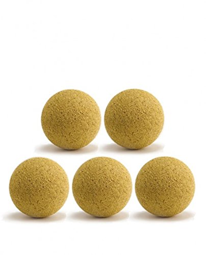 CAAA Lot de 5 balles de Baby-Foot BONZINI Jaunes en liège