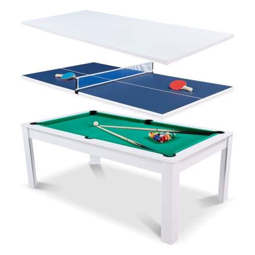 Table Billard 3 en 1 Convertible 7FT en Table à Manger et Te