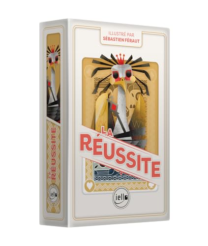 IELLO - Cartes Traditionnelles : Réussite - S.Féraut | Jeu de Solitaire | Illustrations Vibrantes | Coffret Premium | Règles Incluses