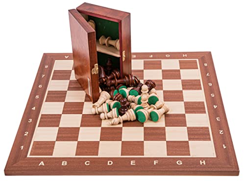 Square - Professionnel Set Tournoi Échecs No 5 Acajou + 2 x 