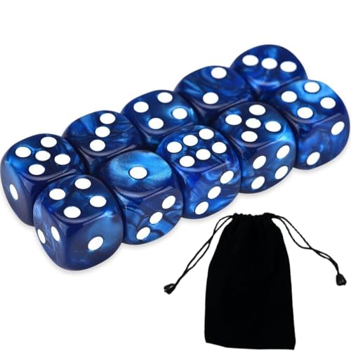10 PCS dés 6 faces, des a jouer, dés de jeu à 6 côtés, dés a