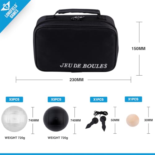 Engelhart - 010207 - Jeu de Boules 2 x 3 Noires et Grises - 