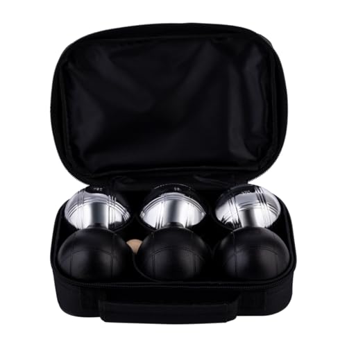 Engelhart Boule De Petanque Metal Lot De 6 Boules Noir et Ch