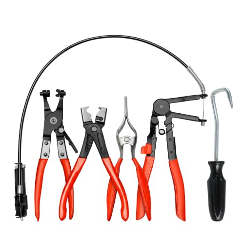 Jeu 5 pinces colliers durites auto - flexible longue portée,