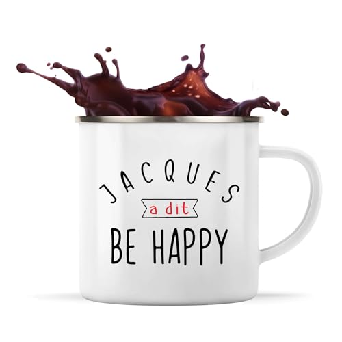 Otshirt Tasse Métal Jacques a dit Be Happy | 360 ml Mug Émai