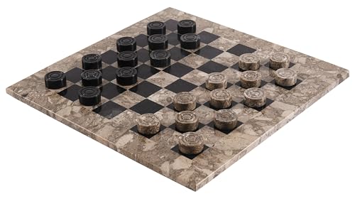 Marble Range Jeu de Dames en marbre, 38 cm