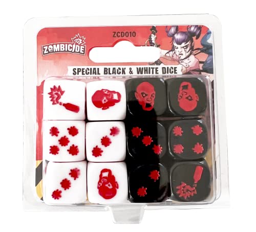 Zombicide Saison 1 : Dés Spéciaux Noirs et Blanc
