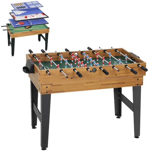 SPORTNOW Table Multijeux 13 en 1 Baby-Foot 121 x 109 x 80 cm
