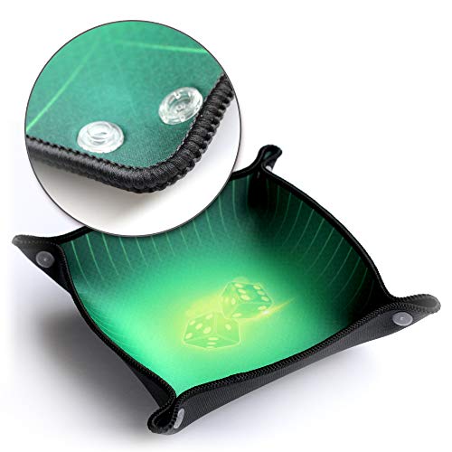 Piste à dés Pliable Souple Vert Emeraude pour Jeu de société