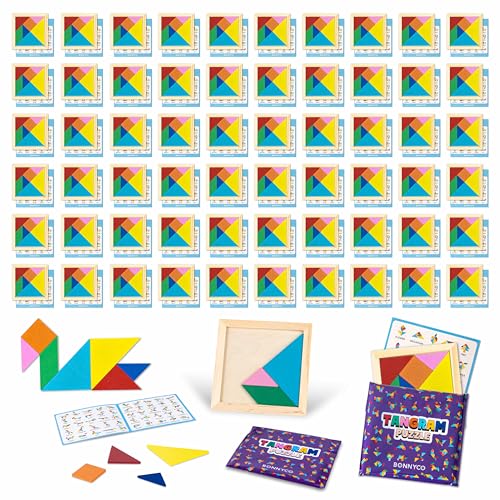 BONNYCO Jeu Tangram Enfant 60 PCS Cadeau Anniversaire Enfant