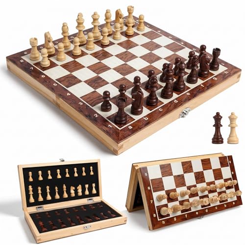 Echiquier Jeu déchecs en Bois pour Adulte, OOCOME Jeu d eche