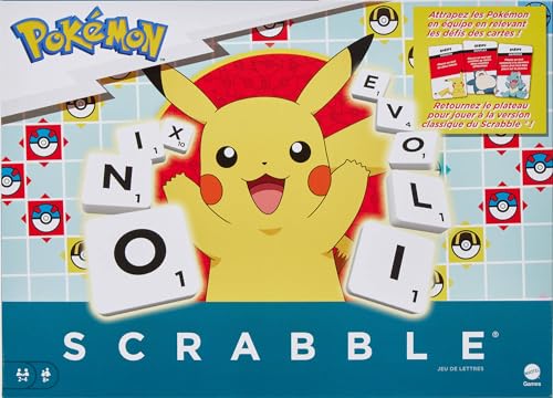 Mattel Games Scrabble Pokémon, Jeu de Lettres Familial avec