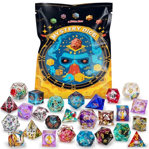 QMAY Mystery Dice Lot de 7 dés polyédraux, Style aléatoire p