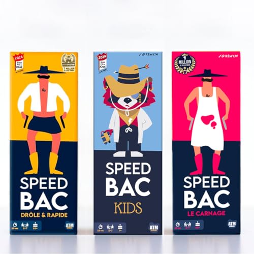 ATM Gaming Lot de 3 Speedbac - Jeux de société - Parfait pou