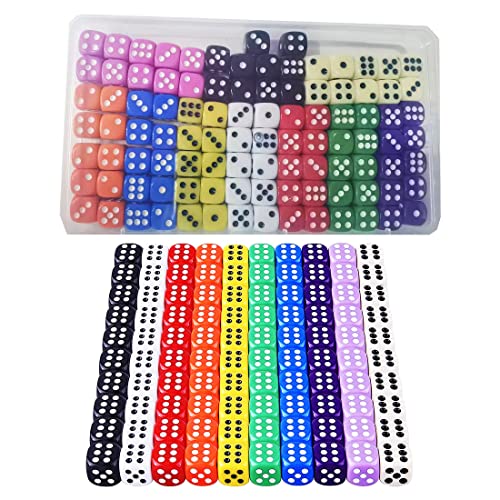 HUAZIZ 100 Pièces Dés de Couleurs 12mm 6 Face pour Tenzi Far