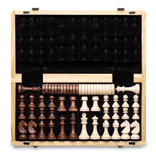 Jeu d'échecs magnétique pliable bois