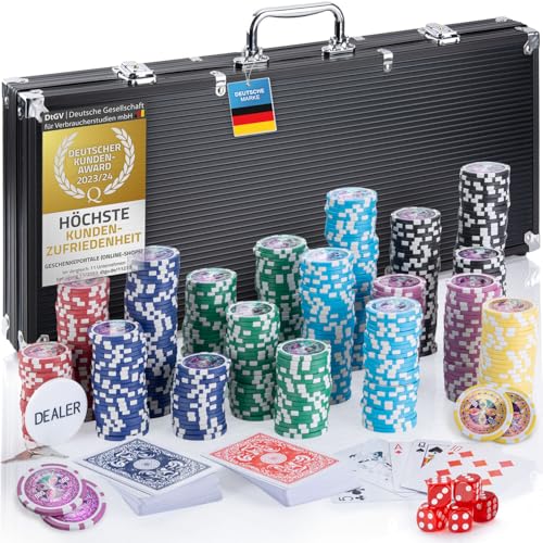 Mallette de poker Profi Pokerset comprenant 300-500 jetons d