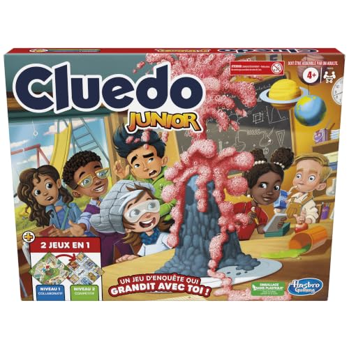 Hasbro Gaming Cluedo Junior Réversible, 2 en 1, Jeu de Détec