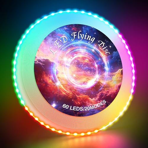 Frisbee Lumineux avec 20 Effets Lumineux, Imperméable, Capab