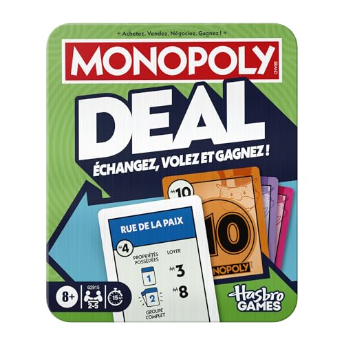 Monopoly Deal, Jeu de Cartes dans Une boîte en métal | dès 8
