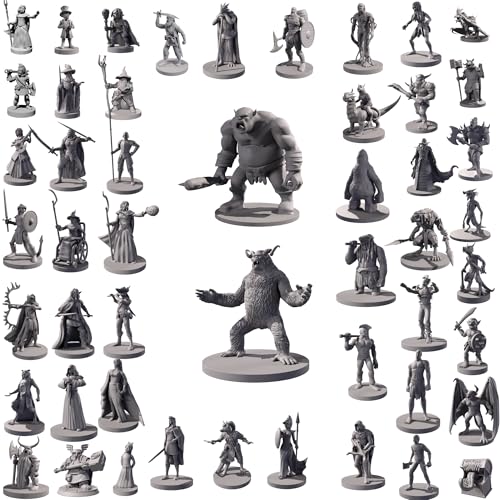 50 figurines RPG fantaisie miniatures uniques pour donjons e