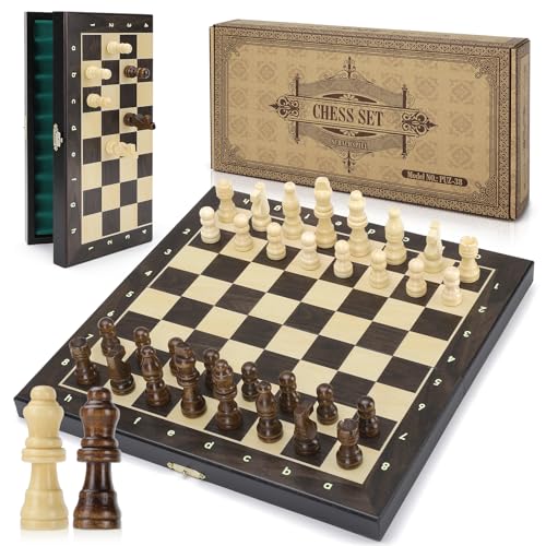 Peradix Jeu déchecs Magnétique en Bois 30 cm - Échiquier Pli