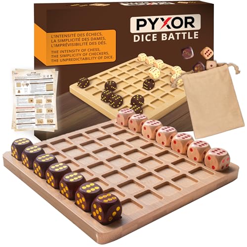 Pyxor Dice Battle – Jeu stratégique en Bois Premium avec dés
