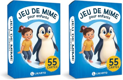 LIKARTO Jeu de mime pour Enfants, 55 Cartes, activité famili