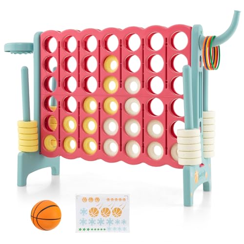 DREAMADE Puissance 4 Géant pour Enfants sur Pied 84 x 33 x 7