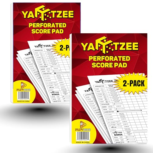PlayDice Lot de 2 blocs de score perforés pour Yahtzee: 120 