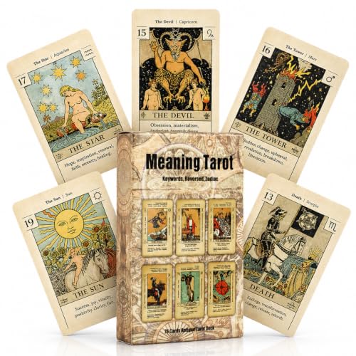 EBHO Tarot Divinatoire, Jeu de Tarot 78 Cartes a Jouer, Vint