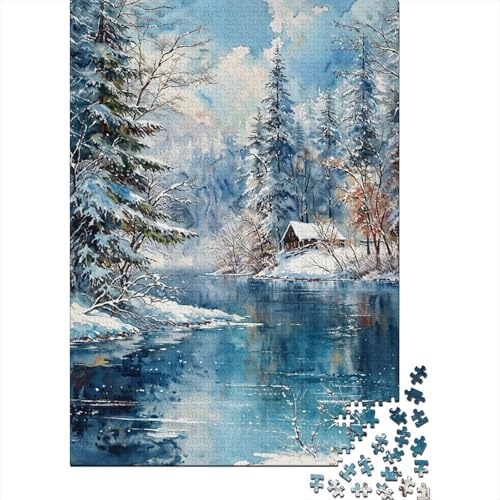 Forêt de Pins sous Neige Puzzle 1000 Pièces Papier pour Adul
