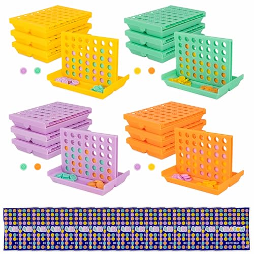 BONNYCO 4 en Ligne Pack 16 Mini Jeux de Société Voyage pour 