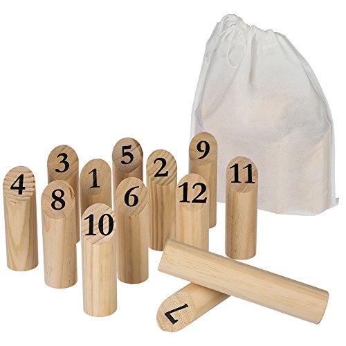 Jeu de quilles en bois 5 ans to 99 ans, Beige
