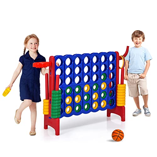 DREAMADE Puissance 4 Géant pour Enfants sur Pied 84 x 33 x 7
