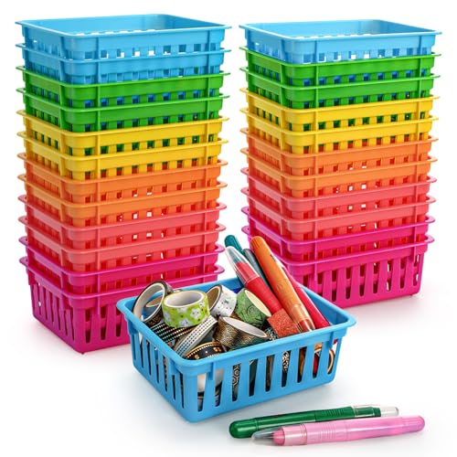 DEAYOU Lot de 24 paniers de rangement pour salle de classe, 