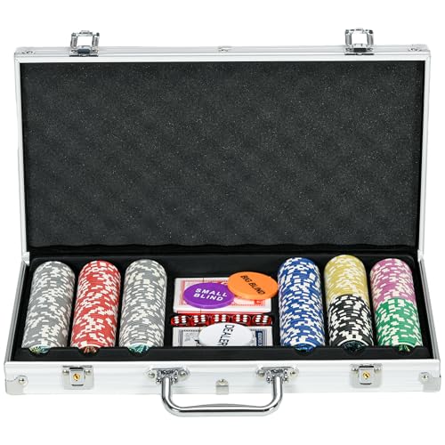 SPORTNOW Mallette de Poker Coffret de Poker Complet, verroui